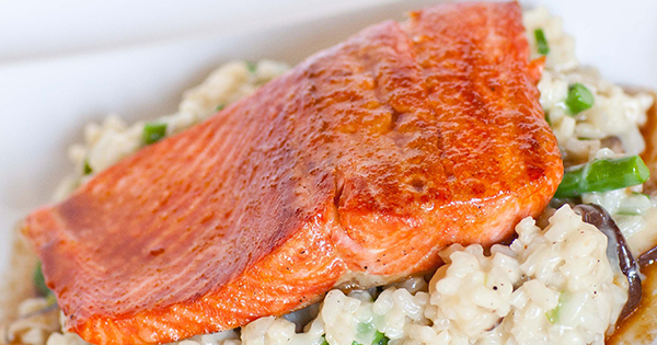 Mediterranean Salmon Risotto