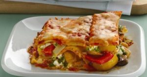 Vegetable Lasagna with Tomato and Cream Sauce