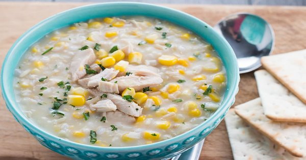 Chicken and rice corn chowder