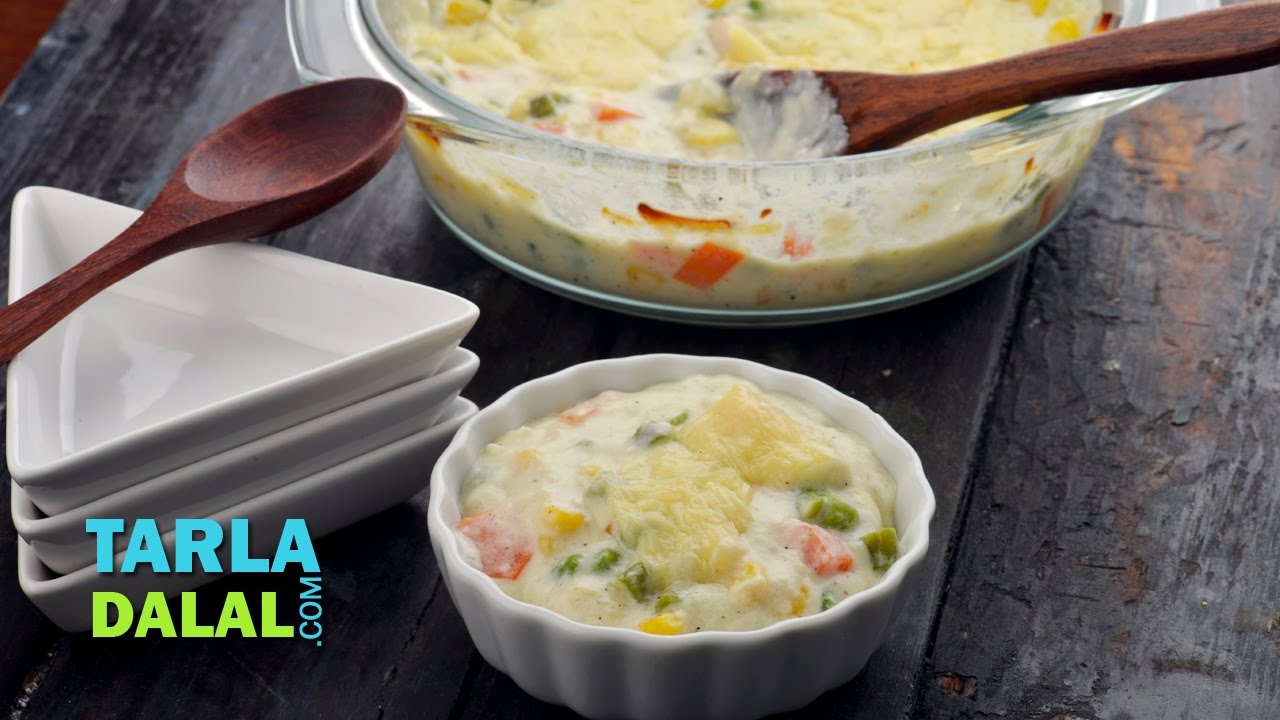 Baked Vegetable Au Gratin by Tarla Dalal The Cook Book