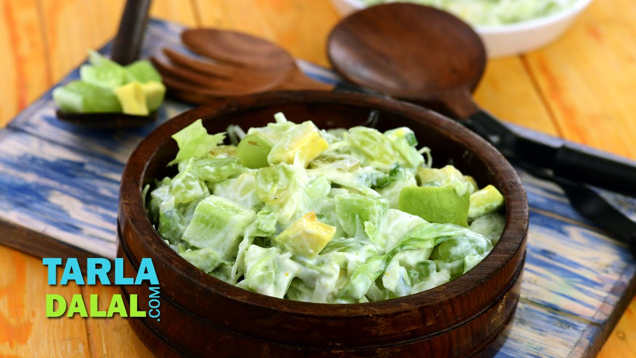 Green Salad with Honey and Curd Dressing (Low Cholesterol & Healthy