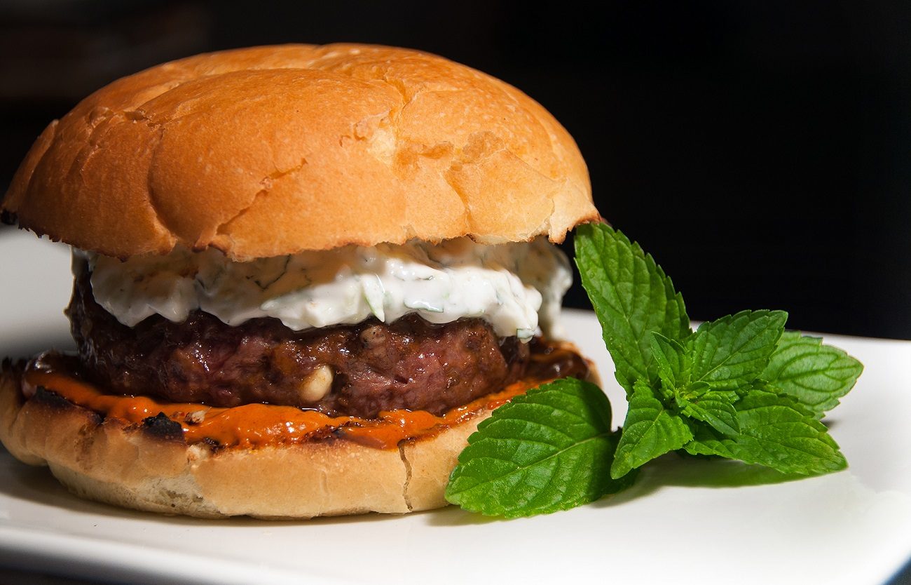 Lamb Burger with Mint Dip