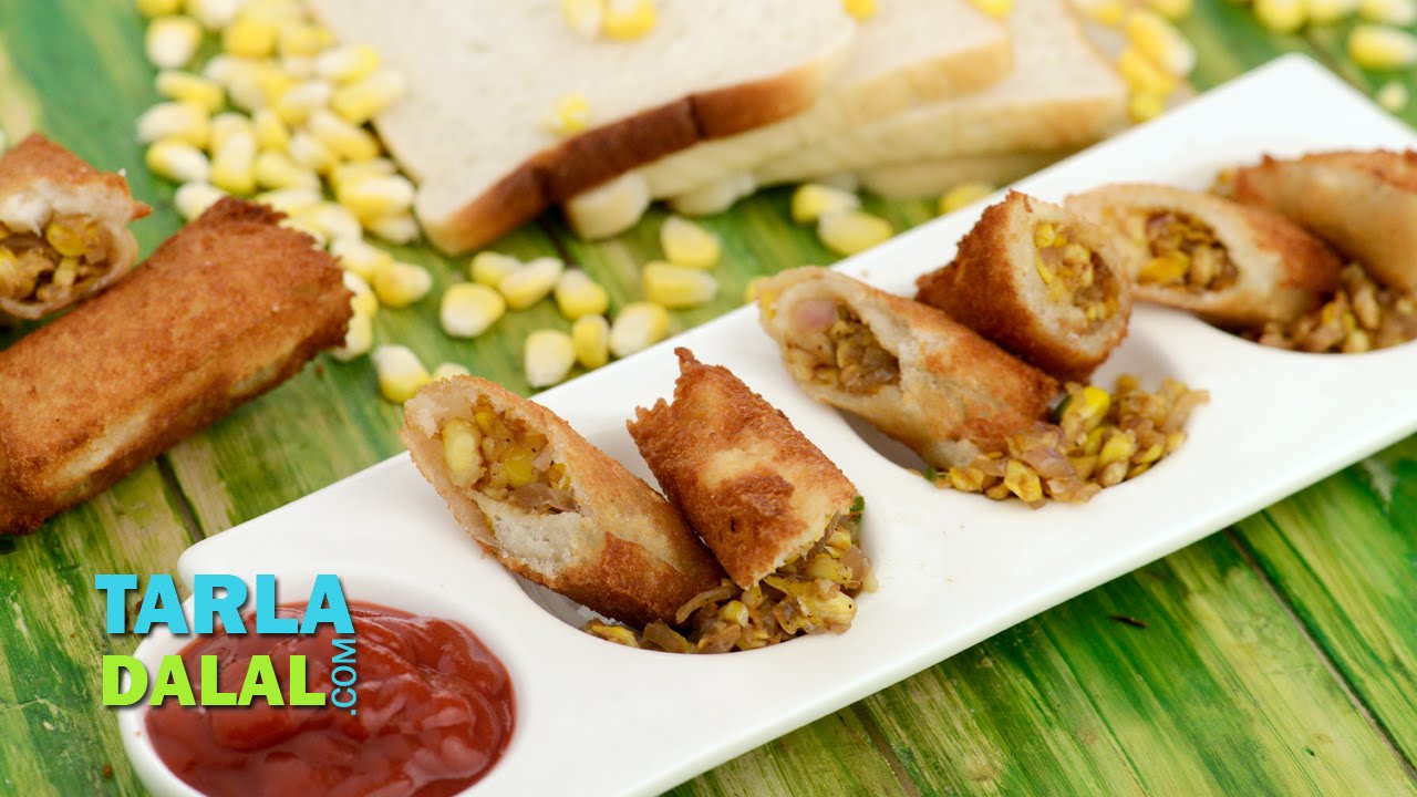 મકાઇના રોલ Corn Rolls Recipe ( In Gujarati), Bread Corn Roll starter by