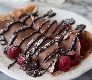 Chocolate Crepes with Raspberry Sauce