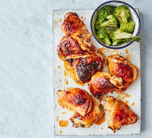 honey soy chicken thighs with sesame broccoli