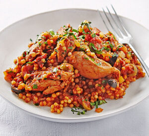 lemony chicken stew with giant couscous