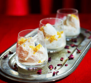 rose water and lychee ice cream