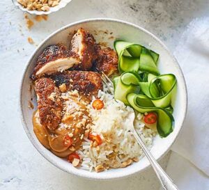 satay chicken rice bowl 1