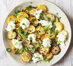 Courgettes with mint ricotta