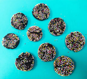 Chocolate fudge sprinkle crinkle biscuits