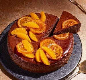 Chocolate orange baked cheesecake