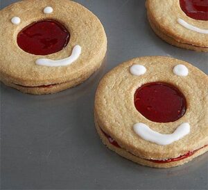 Red Nose Day raspberry cookies