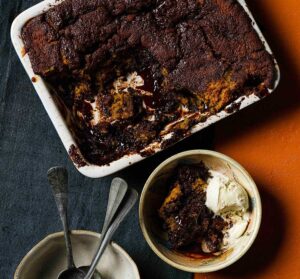 Self saucing sticky toffee chocolate pudding